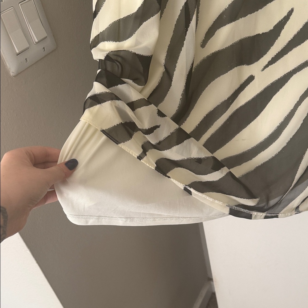 ASOS Curve Zebra Print Midi Dress in Black and White - Picture 7 of 7